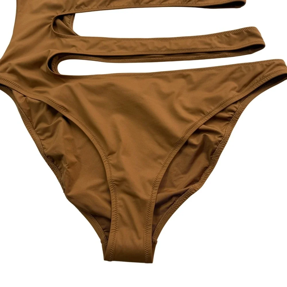 SKIMS Swim One Shoulder Monokini Almond 3X‎